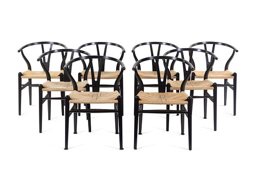 Hans Wegner(Danish, 1914-2007) Eight Wishbone Chairs, c. 2000,Carl Hansen & Son, Denmark
