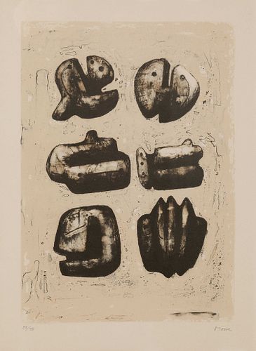 Henry Moore
(British, 1898-1986)
Six Stone Figures, 1973