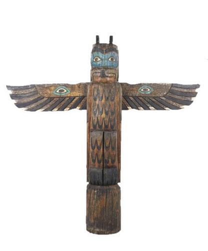 Native American Wood Eagle Totem Pole