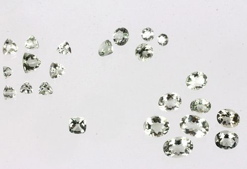 55.5ct of Loose & Faceted Prasiolite Gemstones