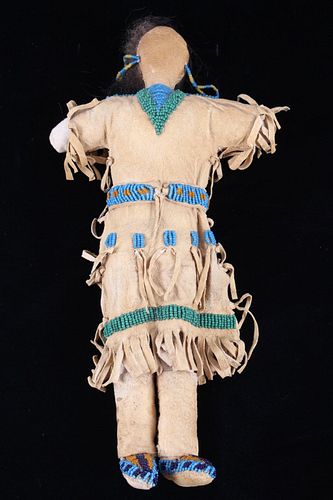 Northern Plains Beaded Hide Child's Doll c. 1890