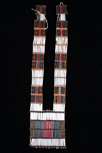 Northern Plains Bugle Beaded Breastplate Pre-1900