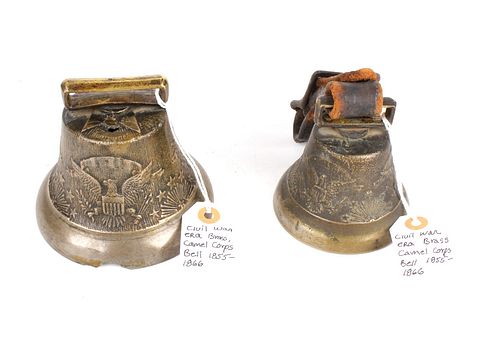Set of US Army Camel Corp Brass Bells c. 1855-1866