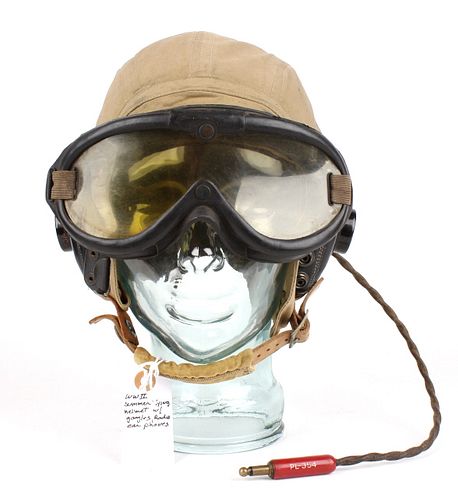 WWII U.S. AAF ANH15 Helmet & Receiver & B8 Goggles