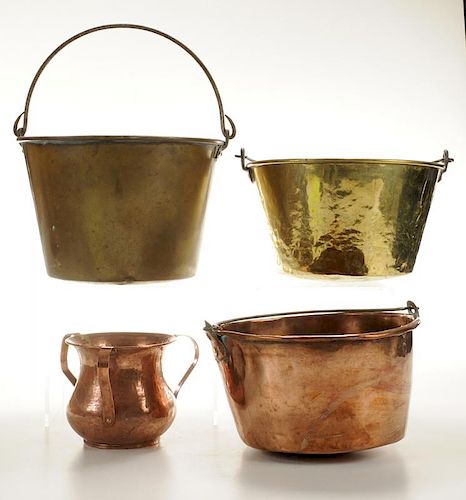 Four Pieces Copper and Brass