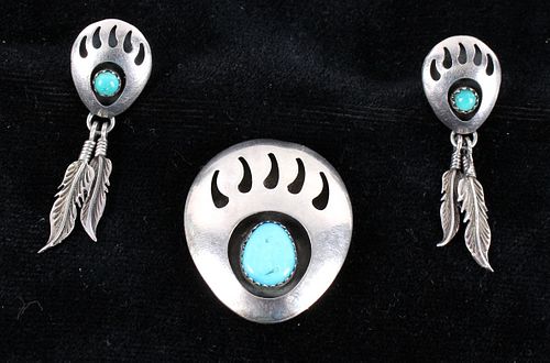 Bear Claw Turquoise Button Cover Set