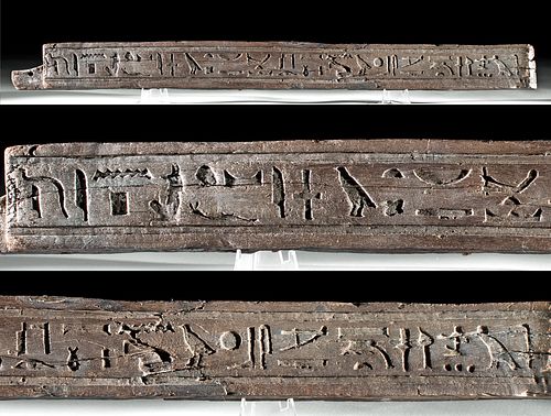 Translated Egyptian Wooden Coffin Panel Fragment