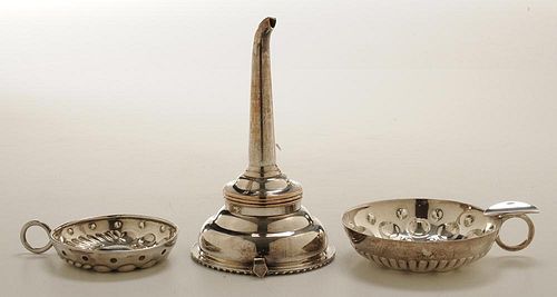 Three Silver-Plated Wine Related Items