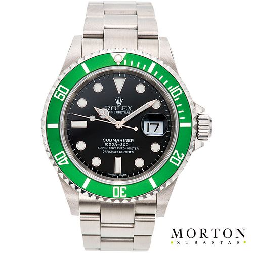 ROLEX OYSTER PERPETUAL DATE SUBMARINER ANNIVERSARY EDITION. STEEL REF. 16610T, CA. 2003