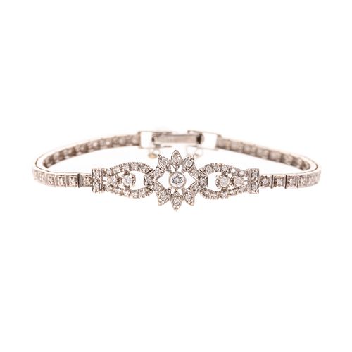 A Floral Diamond Bracelet in 14K