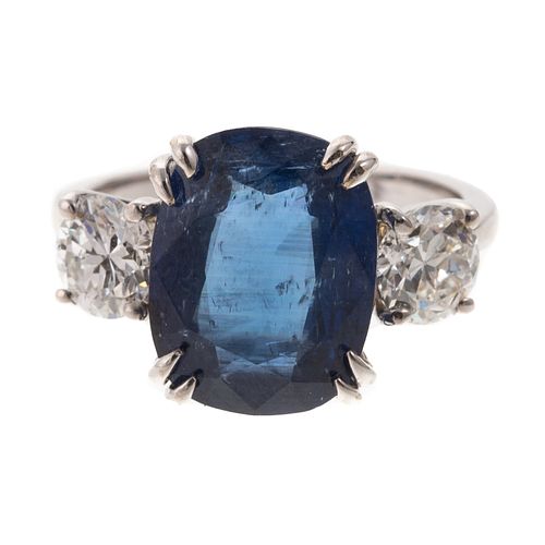An Unheated Burmese Sapphire & Diamond Ring in 18K