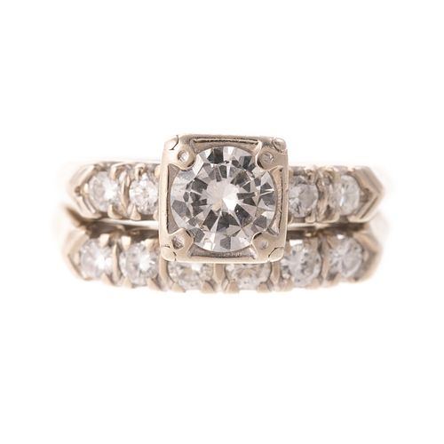 A Diamond Wedding Ring Set in 14K