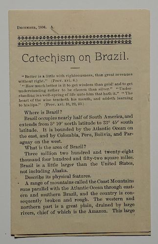 [Catechism on Brazil] by Mary W. Bruce