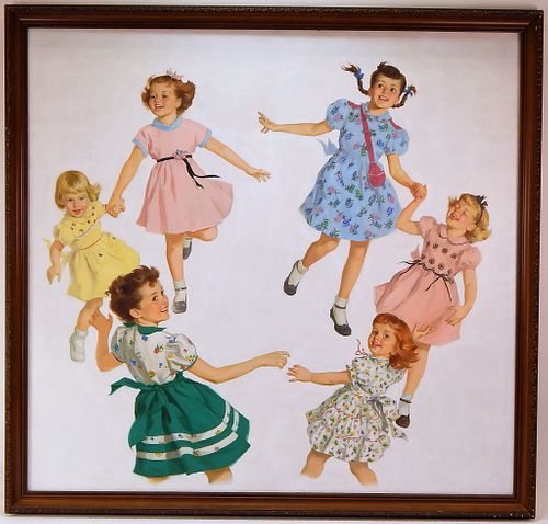 FINE American Illustration Painting of Children