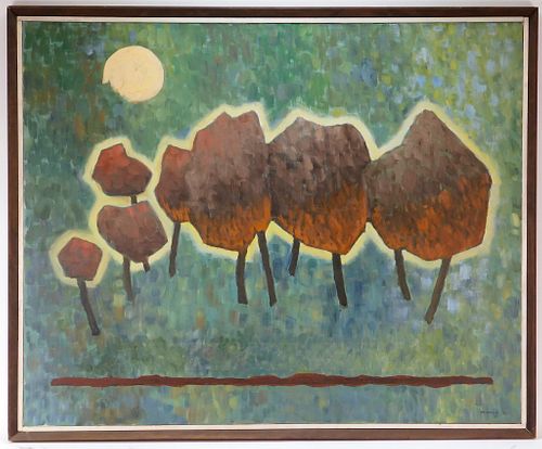 Robinson Murray Modern Nocturnal Forest Painting