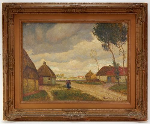 Rudolf Wittkampf Impressionist Farm Painting