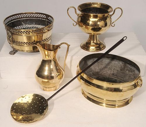 Five Polished Brass Decorative