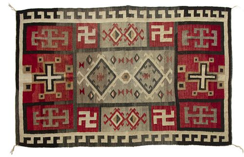 Navajo, Crystal Textile with Whirling Logs, ca. 1920
