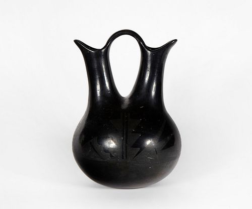 San Ildefonso, Maria Martinez, Blackware Wedding Vase