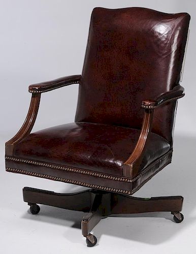 Leather Open Arm Office Chair