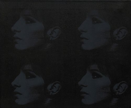 Deborah Kass (1952-, New York), "4 Black Barbaras," 1993, silkscreen ink on canvas, signed, titled and dated "4 Black Barbaras (Jewish Jackie Series) 