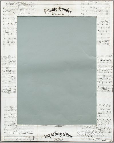 Decoupaged Civil War Sheet Music Ogee Mirror