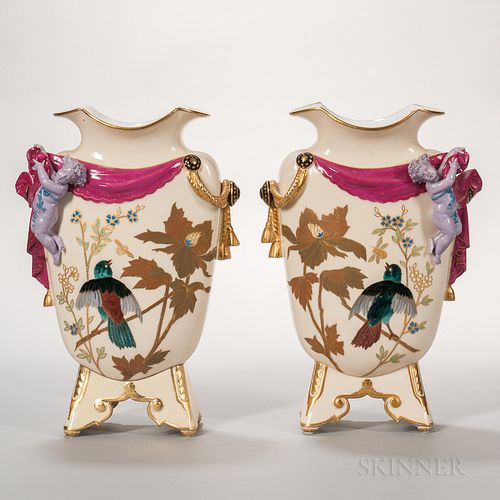 Pair of Porcelain Figural Vases