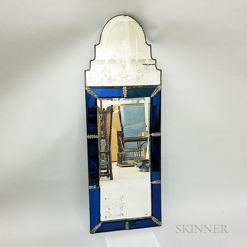 Queen Anne-style Etched Glass Mirror