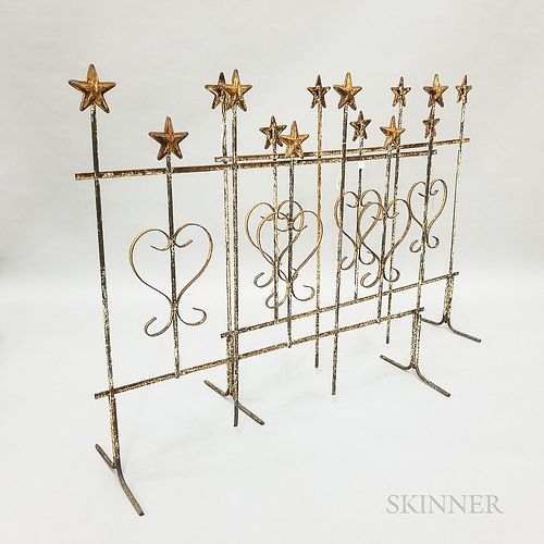 Pair of Wrought Iron Trestle-foot Screens