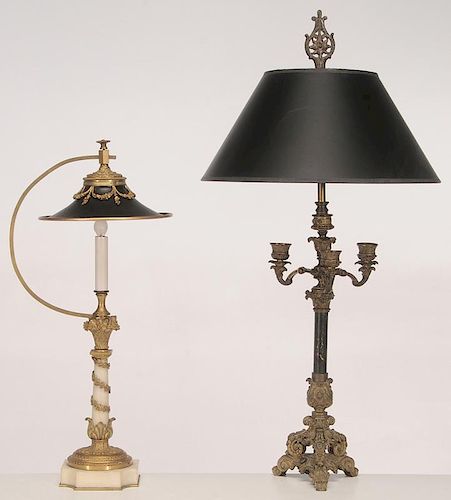 Marble Lamp with Bronze Mounts
