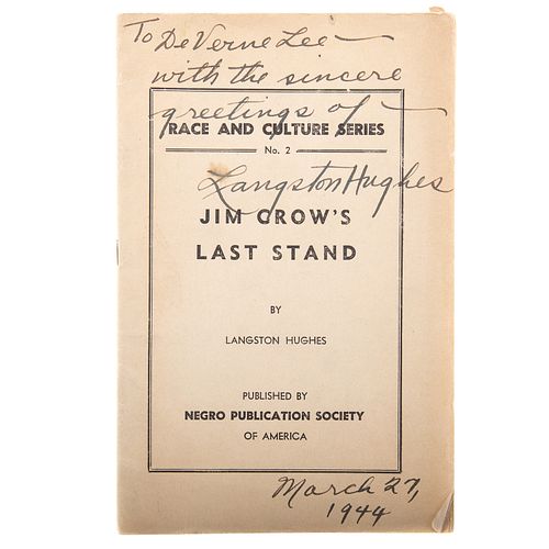 Langston Hughes. "Jim Crow's Last Stand"