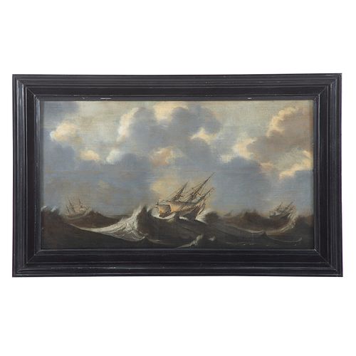 Dutch School, 17th c. Vessels Caught in a Squall