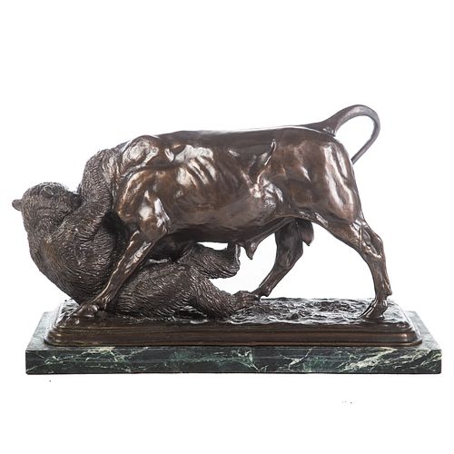 After Isidore Bonheur, Bear & Bull Bronze