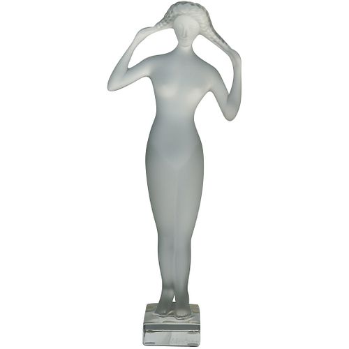 Tall Lalique Crystal "Isis Muse" Figurine