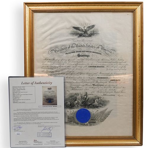 Theodore Roosevelt Signed Military Appointment