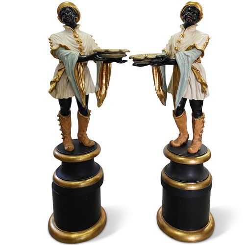 Pair Of Polychrome Blackamoor Statues