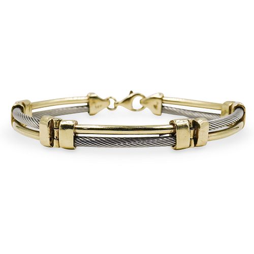 14k Gold and Stainless Steel Bracelet