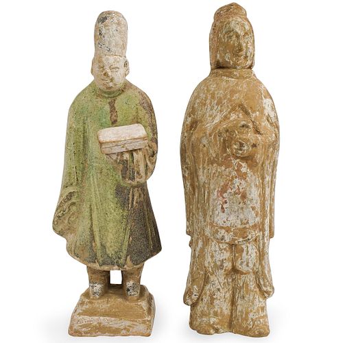Pair of Chinese Terracotta Figures