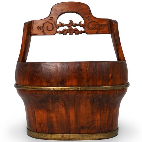 Decorative Wood Carved Basket