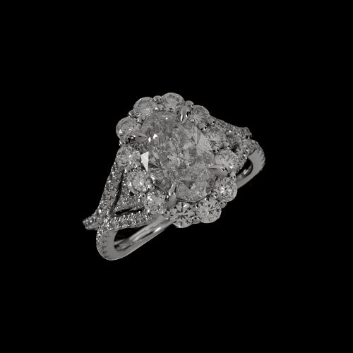 Diamond and 18K Engagement Ring