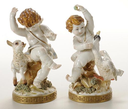 Pair of Cupid Figurines by Algora