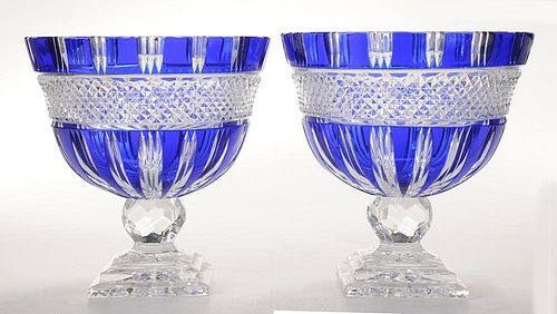 Pair Shannon Crystal Cut Glass Bowls