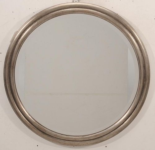 Silver Leaf and Beveled Glass Mirror