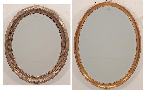 Two Modern Oval Mirrors