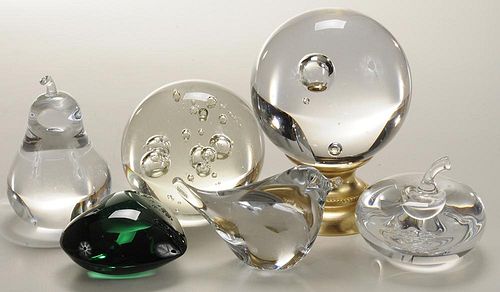 Glass Paperweights Including One
