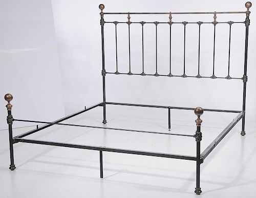 Cast Iron and Brass Bed