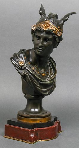 French Neoclassical Style Bronze Bust of Mercury