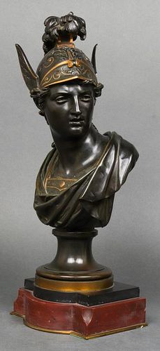 French Neoclassical Style Bronze Bust of Minerva
