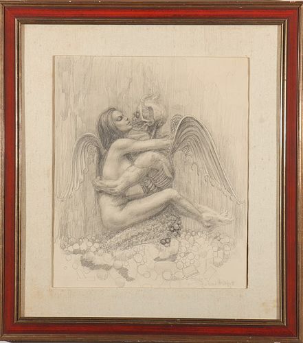 Raymond A. Whyte "Embrace with Devil" Pencil Study
