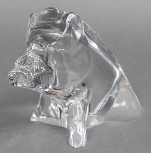 Baccarat Crystal "Wild Boar" Figurine